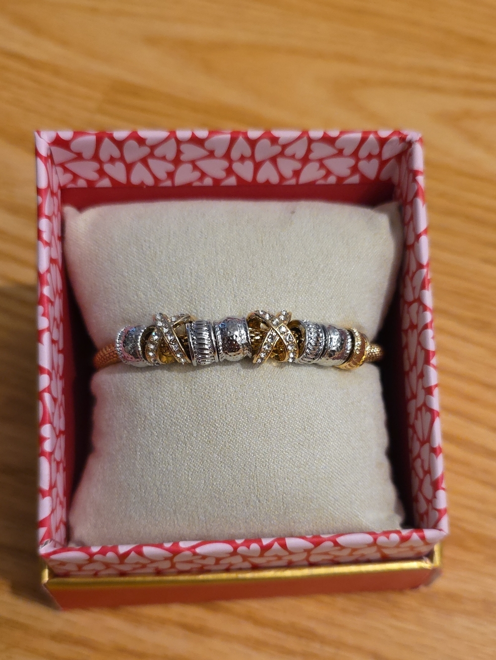 House of Harlow 1960 Two-Tone Gold and Silver X-Accent Bracelet